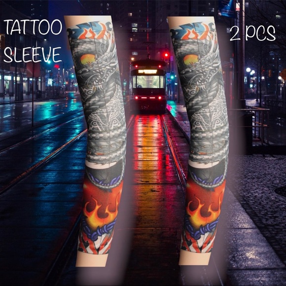 Temporary Tattoo Sleeves Body Art Arm Sun Protector UV protection arm Sleeves - Picture 1 of 8